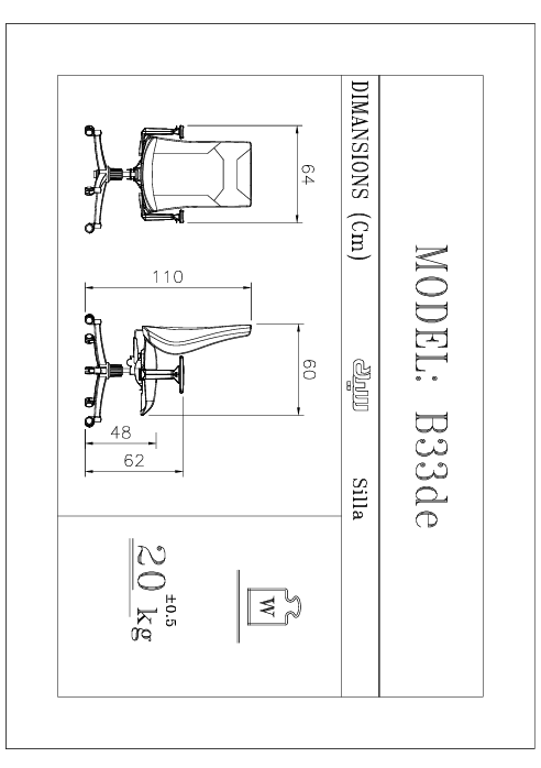 صندلی کارشناسی سیلا کد B33dj - Image 3