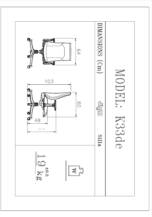 صندلی کارمندی سیلا کد k33dj - Image 3